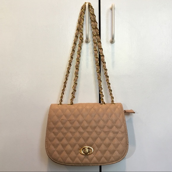 Tan quilted Crossbody Bag - Picture 3 of 8
